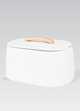 Хлебница металлическая maestro mr-1675-white с крышкой