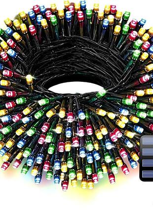 Вулична сонячна гірлянда electight 20 м 200 led, тепле біле світло, 8 режимів, ip65