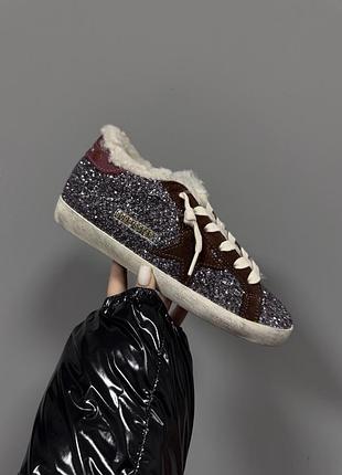 Golden goose | superstar metallic sparkles / brown fur premium ❄️