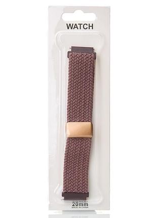 Ремешок для часов universal "nylon braided magnetic" 20 мм cherry
