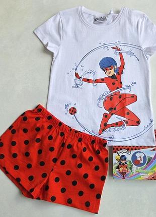 Детская пижама летняя disney ladybug 98-104 см для девочек