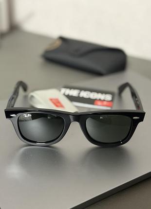 Ray-ban wayfarer rb2140 50mm чорні окуляри made in italy