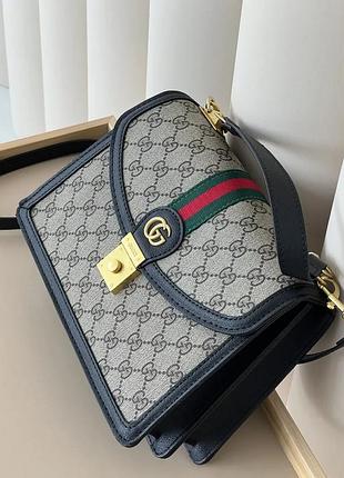Женская классическая сумочка из кожи gucci брендовая кожаная сумка гуччи деловая сумка для девушки через плечо