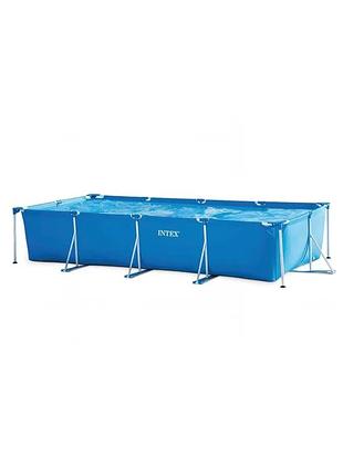 🏊 каркасный бассейн intex 28273 прямоугольный 450×220×84 см, 7127 л, металлический каркас, семейный бассейн для дачи