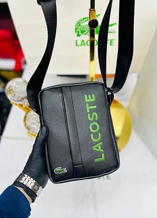Сумка чоловіча lacoste кросс боди барсетка мужская черная лакоста