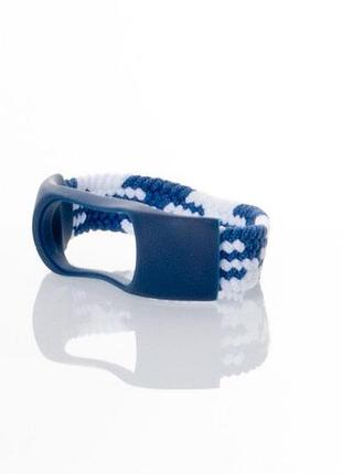 Ремінець для mi band 3/4/5/6 tissue синій/білий