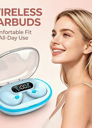 Беспроводные наушники open-ear ows с led дисплеем x55-yws-bl синий