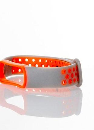 Ремешок для mi band 5/6 nike style_type2 серый/оранжевый