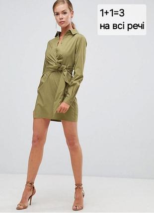 Стильна сукня сорочка з поясом boohoo 10 розмір