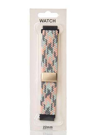 Ремешок для часов universal "nylon braided magnetic" 22 мм gray blue powder