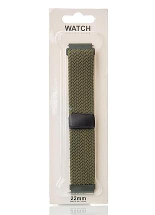 Ремешок для часов universal "nylon braided magnetic" 22 мм khaki