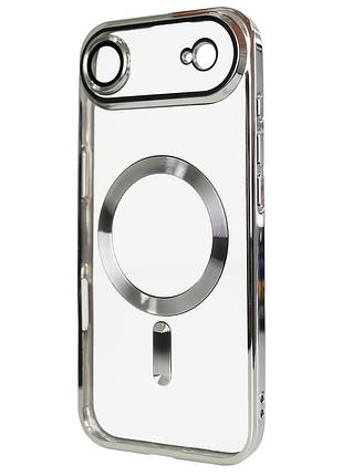 Чехол силиконовый shining с magsafe для iphone 17 air серебристый аксессуар для защиты телефона