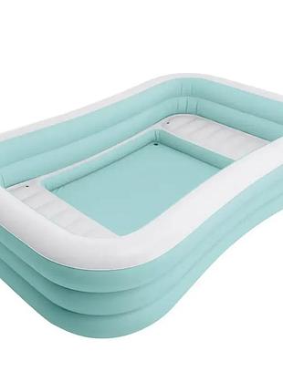 🏊 надувной бассейн intex 58497 прямоугольный 264×165×56 см, 780 л, со встроенными сидениями, семейный