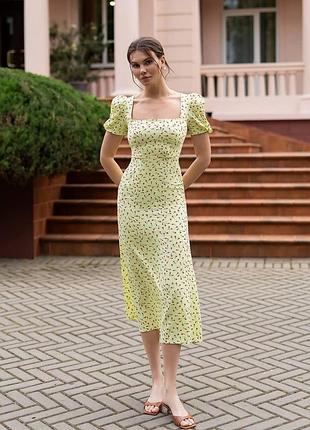 Літнє плаття fleur de prempips 🌼, арт.535, на жовтому тюльпани l