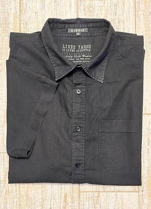 Чоловіча лляна сорочка george regular fit з коротким рукавом (теніска), розмір xxl/56