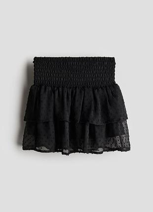 Чорна коротка спідниця з жатим поясом h&m | 12-13 років, зріст 158 см