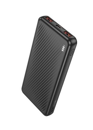 Повербанк borofone bj56 power bank 10000 mah usb type-c micro-usb швидка зарядка led-індикатор 22,5 вт чорний