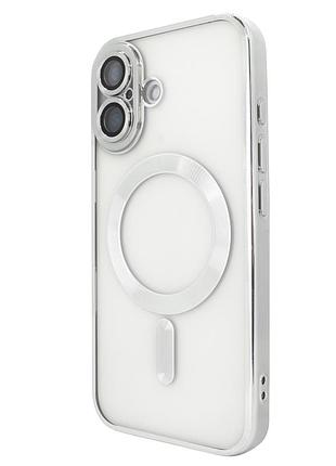 Чехол shining с magsafe для iphone 17 серебристый защитный аксессуар для защиты телефона