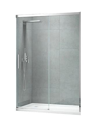 Дверь в нишу koer sr sd05-140x200-tr-01 прозрачное стекло easy clean 6мм, хром (kr5406)