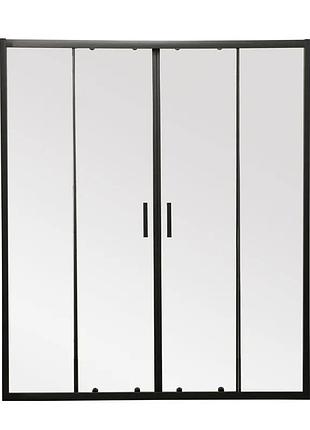 Дверь в нишу mixxus premium diverse sd01-160x185-tr black прозрачное стекло 5мм (mi6879)