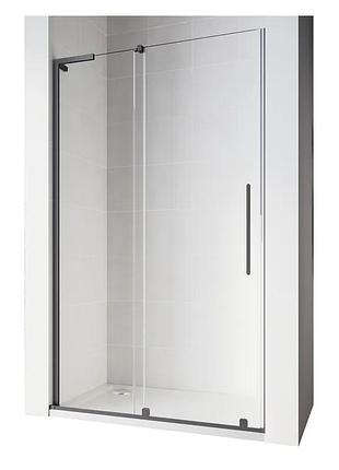 Дверь в нишу walk-in раздвижные koer sr sd07-120x200-l-tr-07 прозрачное стекло easy clean 8мм графит (kr5688)