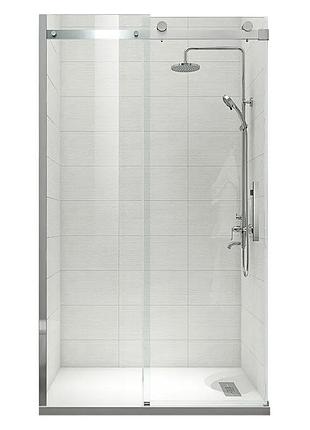 Двері в нішу koer sr sd01-140x200-tr-01 прозоре скло easy clean 8мм, хром (kr5380)