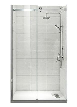 Дверь в нишу koer sr sd01-120x200-tr-01 прозрачное стекло easy clean 8мм, хром (kr5376)