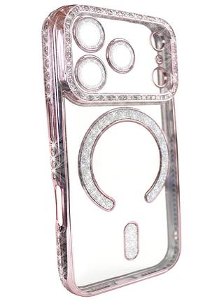 Чохол diamond shining case з magsafe для iphone 17 pro рожевий аксесуар для захисту та стильного оформлення
