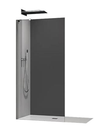 Душова перегородка koer sr sp02-100x200-tr-07 walk-in прозоре скло easy clean 8 мм, графіт (kr5397)