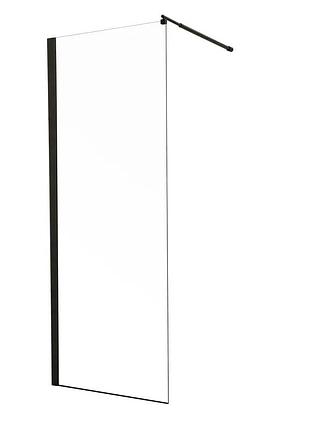 Душова перегородка mixxus premium flat sp02-80x200-tr black walk-in прозоре скло 8 мм (mi6854)