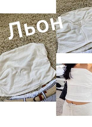 Білий/молочний льняний топ ,divided,p.m-l