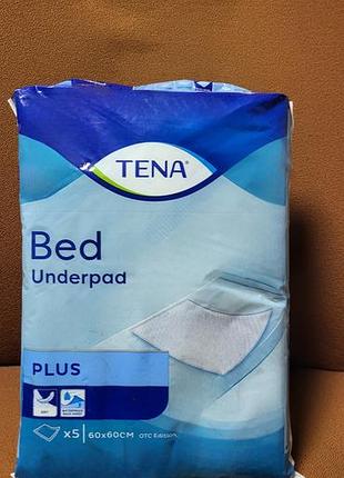 Пеленки tena bed underpad plus 60x60 см одноразовые устные 2 упаковки