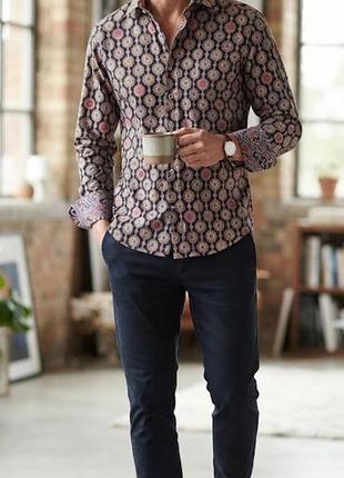 Чоловіча бавовняна сорочка ted baker  англія у стилі пейслі 4(l)  р-р оригінал бренд