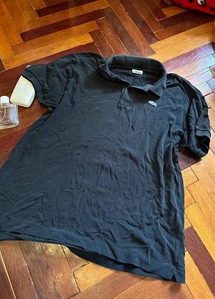 Чорна чоловіча футболка поло lacoste | оригінал | розмір 6 (xl)