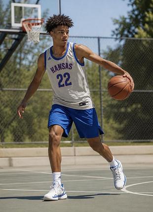 Сіра баскетбольна  майка adidas university of kansas jayhawks розмір l