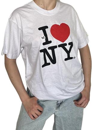 Нова футболка жіноча «i❤️ny» білого кольору розмір m з біркою