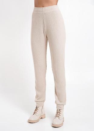 Жіночі штани в рубчик giulia warmly touch 4308/150 s beige-light beige