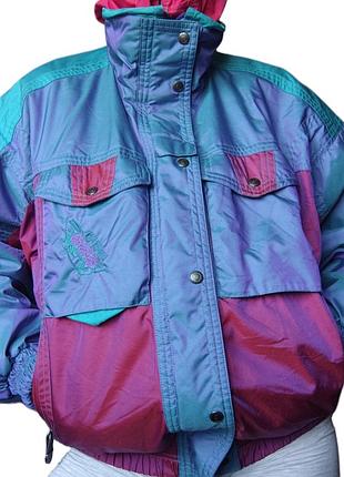 Вінтажна спортивна гірськолижна куртка k2 outdoor вітрівка колорблок хамелеон 90s 80s ретро оверсайз бомбер gorpcore m 38 retro ski streetwear горпкор