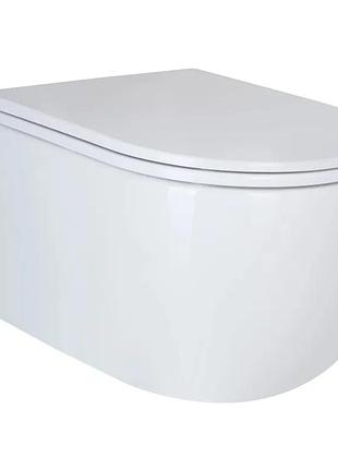 Унитаз подвесной mixxus premium topper-0302-t3 490х360х380mm, система смыва tornado 3.0 (mp6599)