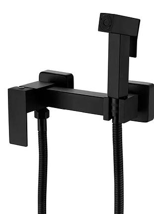 Змішувач для гігієнічного душу zerix kub-222 black (нерж. сталь) (zx4857)
