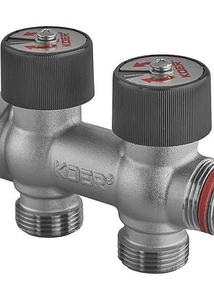 Коллектор вентильный без фитинга koer kr.1128-2 - 3/4"x3/4"x3/4"x2 ways (kr5871)