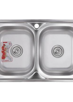 Мийка кухонна zerix z8050d-08-180md double (micro decor) (zm0613)