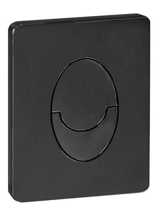 Панель змиву koer kt-0606-05 157x198x3mm пластикова, кнопка закруглена (колір чорний матовий) (kr5343)