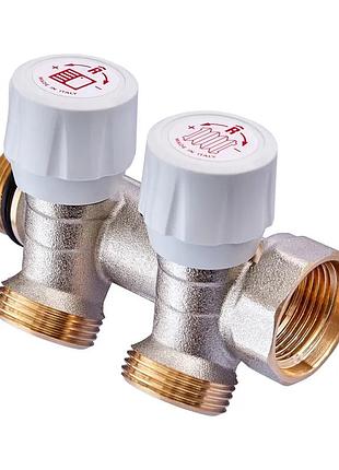 Коллектор с регулирующими вентилями на 2 вых. roho r809-02 - 3/4"x3/4" ek (ro0249)