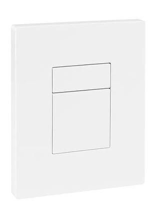 Панель смыва koer kt-0607-03 157x198x10mm пластиковая, кнопка квадратная (цвет белый) (kr5714)