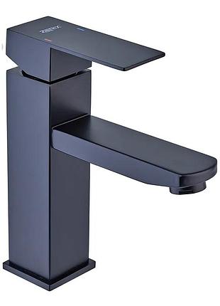 Смеситель для умывальника с нерж. стали sus304 zerix kub-001 black (zx4703)