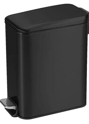 Ведро для мусора с плавным закрытием прямоугольное mixxus diverse-tc0312 black 12л цвет черный (mi7091)
