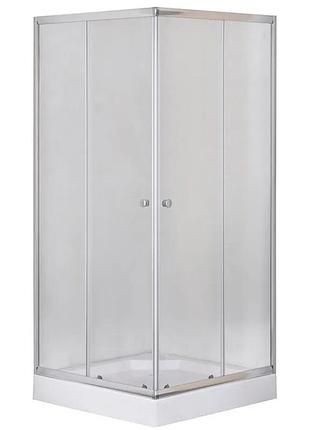 Душевая кабина с низким поддоном mixxus cubic sct01-90x90x195-fb chrome матовое стекло 4мм (mi6903)