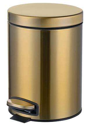 Відро для сміття з плавним закриттям кругле mixxus ellipse-tc0205 brushed gold 5л (колір матове золото) (mi8400)