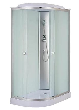 Бокс душовий без гідромасажу mixxus wave sb02-120x80x215-r-fb satin з низьким піддоном (mi6893)
